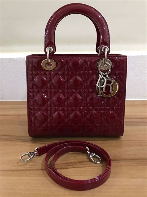 lady dior red patent or lambskin|Dior handbags designer.